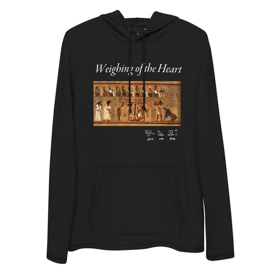 Weighing of the Heart Lightweight Hoodie - White Script